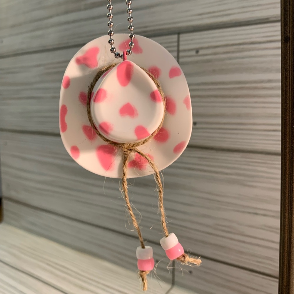 Cowboy Cowgirl Hat Car Dangler handcrafted